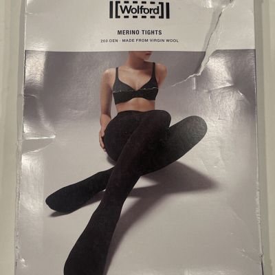 NEW  WOLFORD Anthracite MERINO Tights 200 Denier Size XS